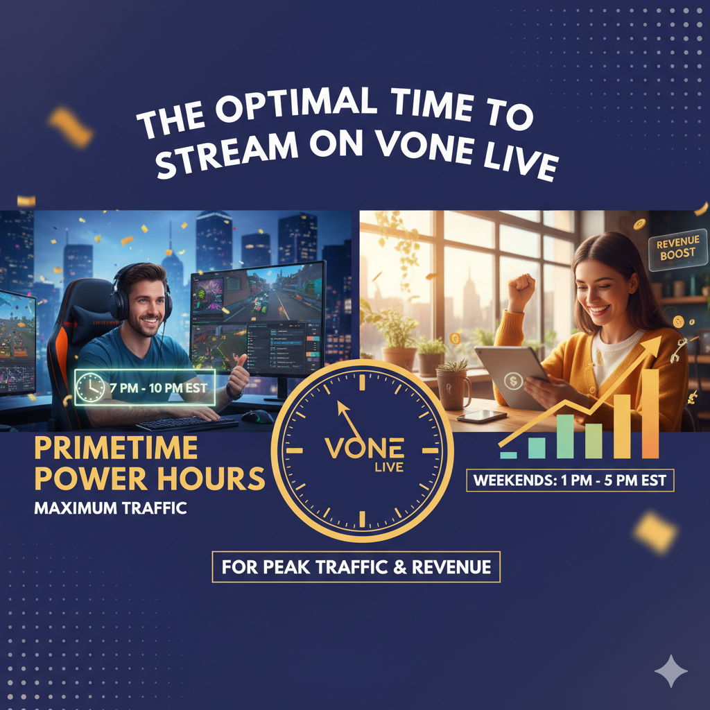 The Best Time of Day to Stream on Vone Live for Maximum Traffic & Revenue