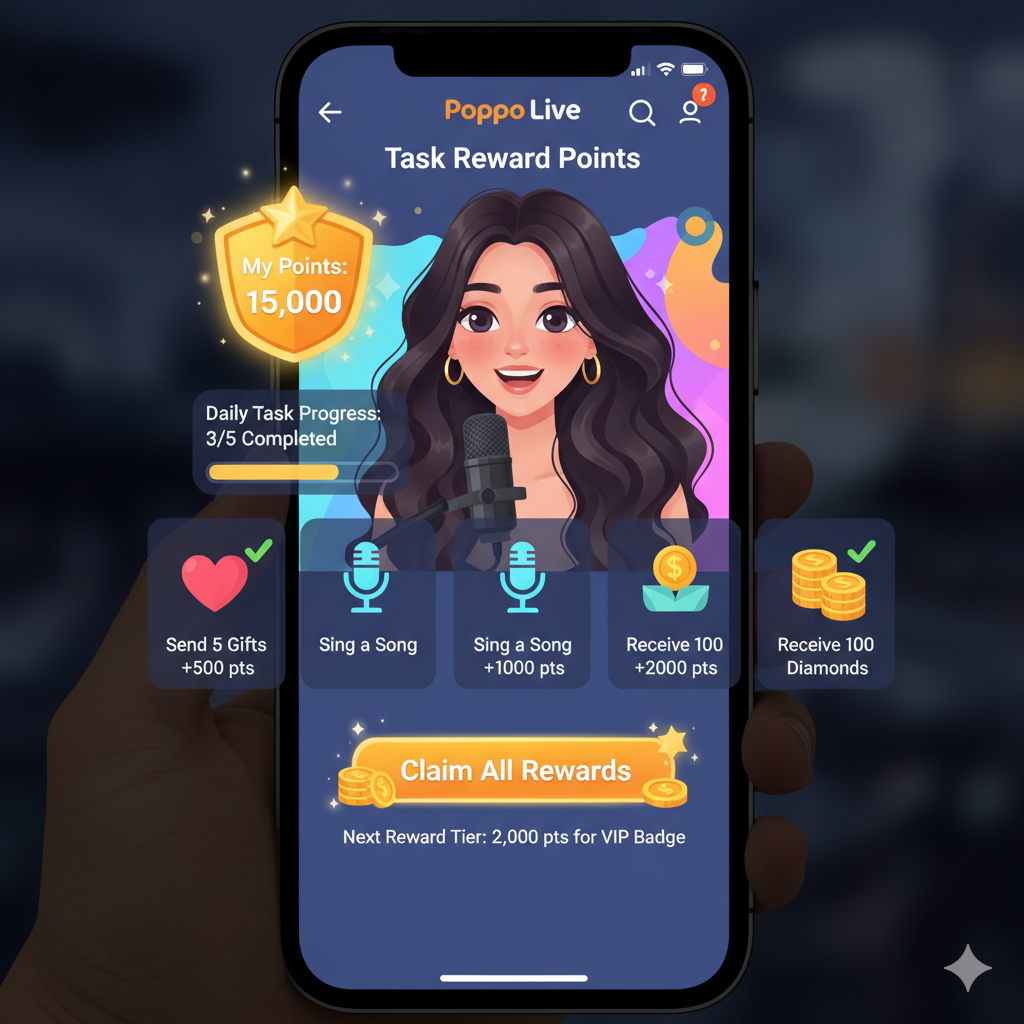 What Are Live Stream Task Reward Points on Poppo Live? A Guide to Guaranteed Earnings