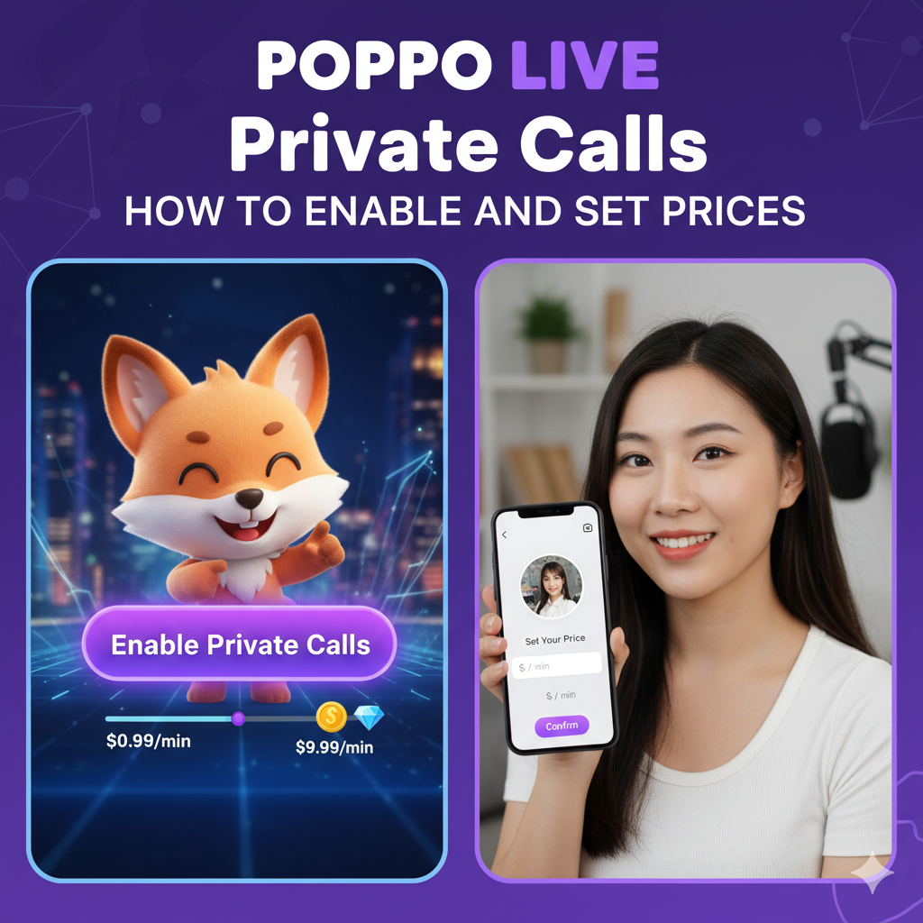 Poppo Live Private Calls: How to Enable and Set Prices
